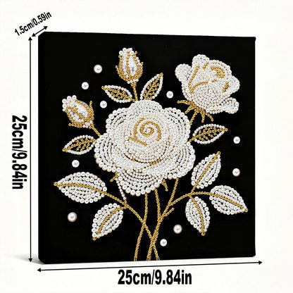 Rose Pearl Diamond Art Kit - 9.84" x 9.84"