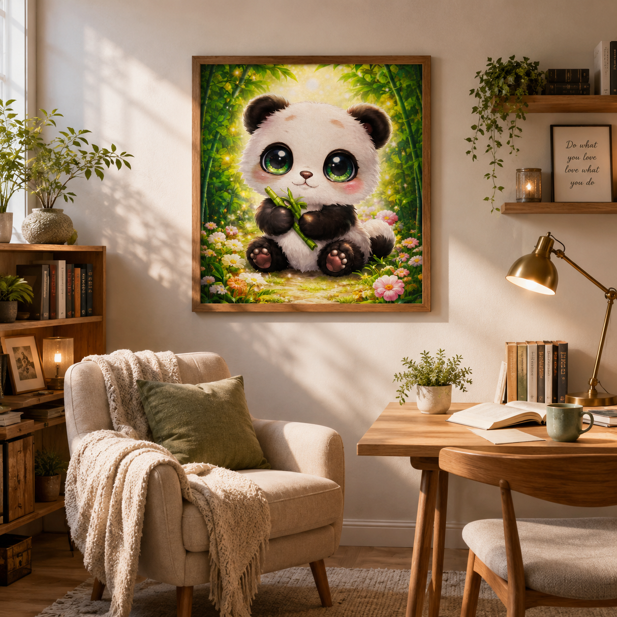 🐼 Cute Baby Panda Bamboo Forest Diamond Painting Kit