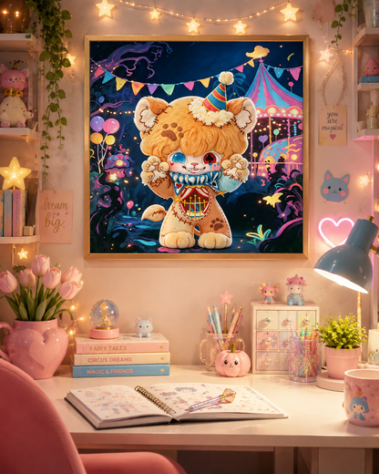Cute Carnival Cat Diamond Painting Kit-11.8" x 11.8"