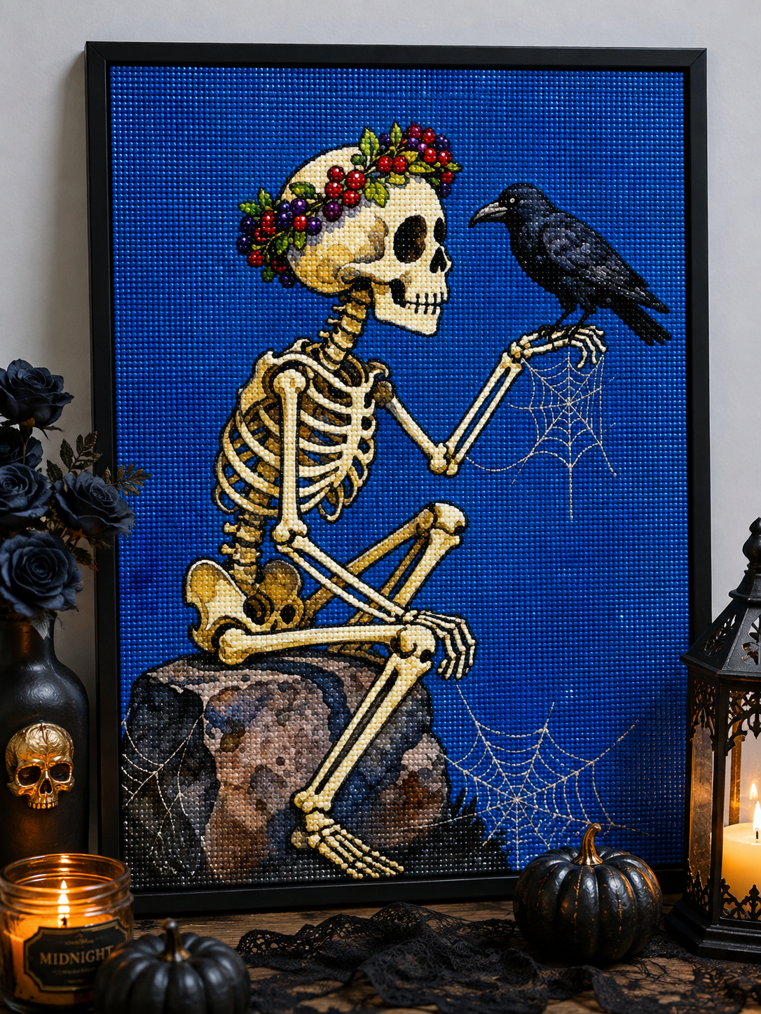 💀 Skeleton &amp; Raven Diamond Painting-11.8" x 11.8"