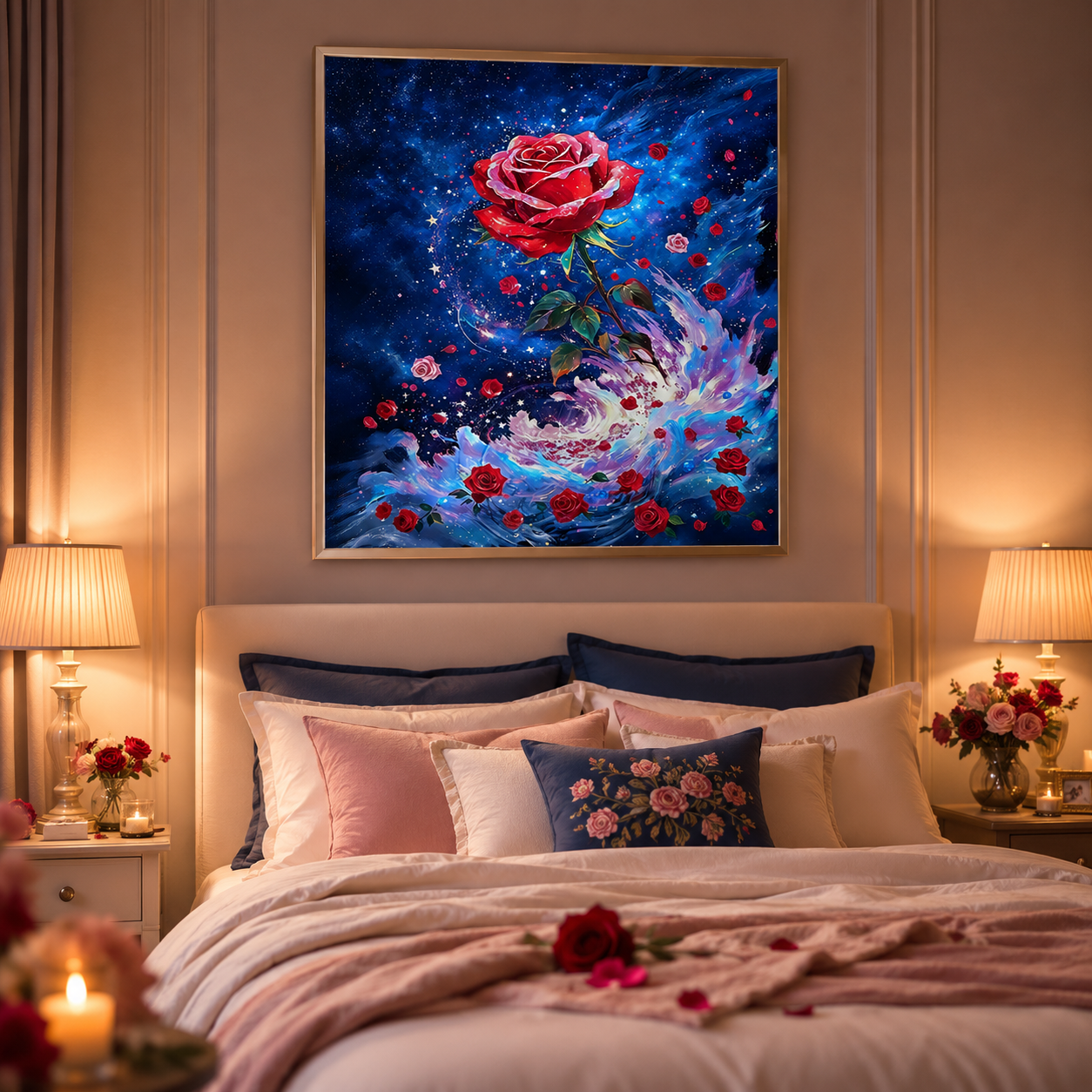 Cosmic Red Rose Galaxy Wall Art 🌹HH06-11.8"x 15.7&