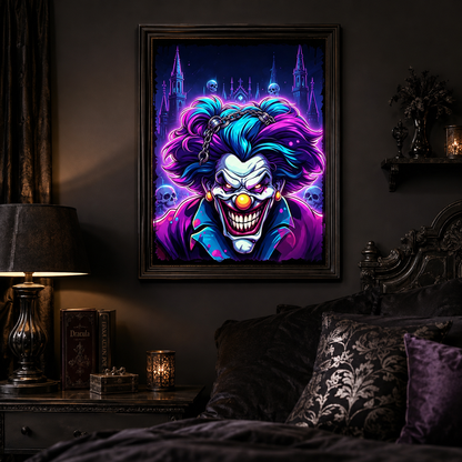 Neon Evil Clown Diamond Painting Kit