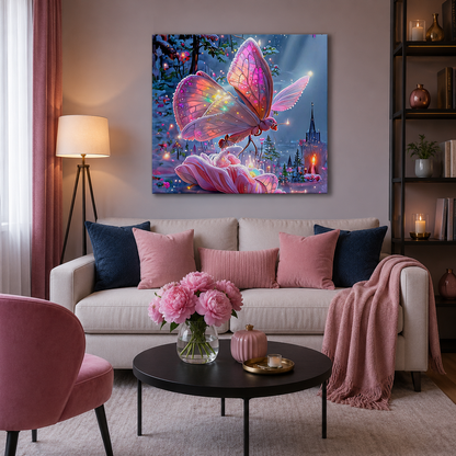 Fantasy Pink Butterfly Wall Art DW34-11.8&