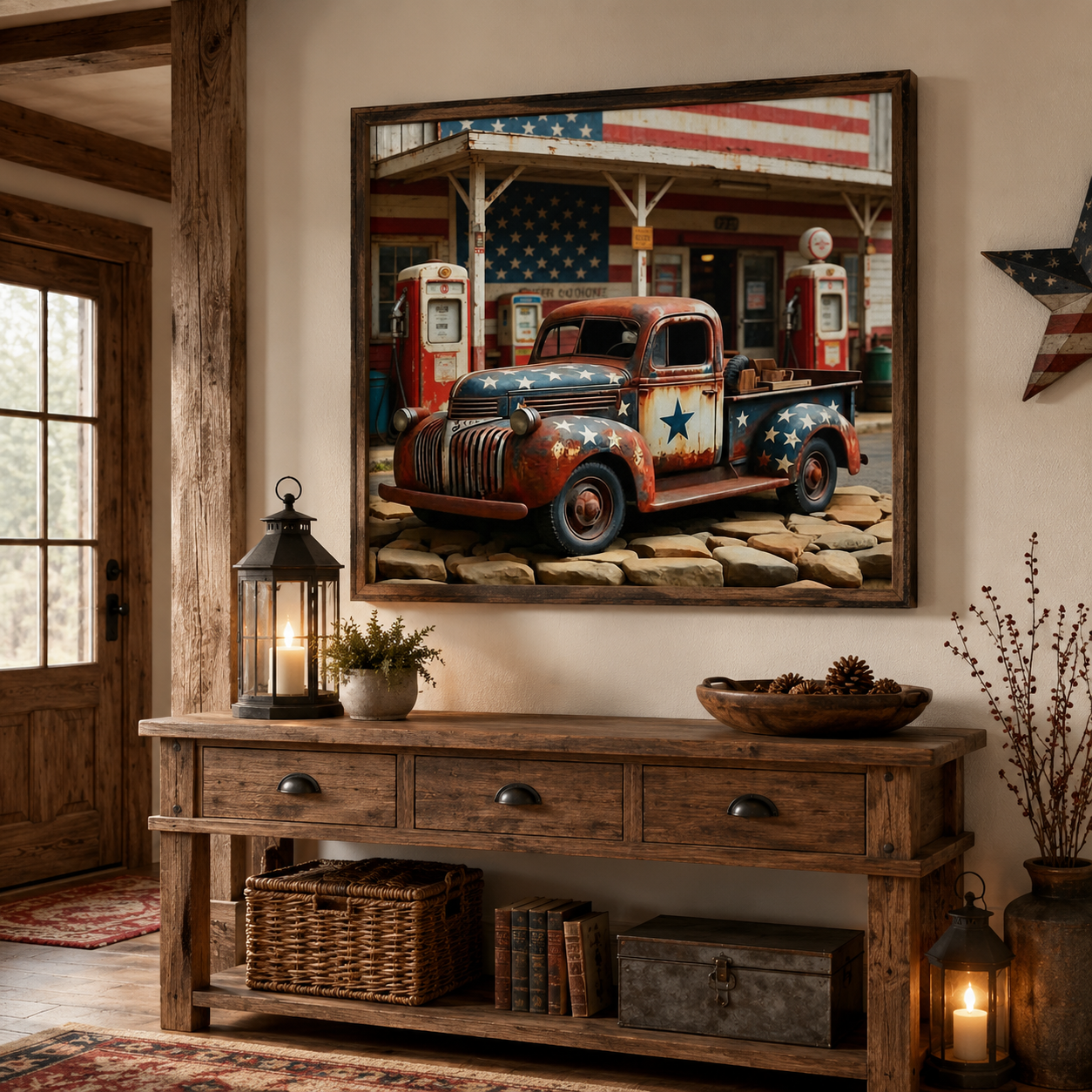Vintage Americana Truck Wall Art HX03—11.8&