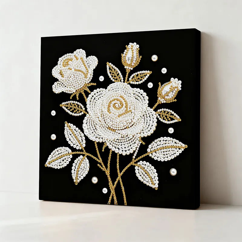 Rose Pearl Diamond Art Kit - 9.84" x 9.84"