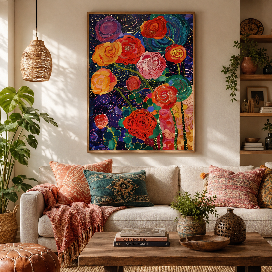 Colorful Abstract Rose Garden Wall Art HH13-11.8"x 15.7&