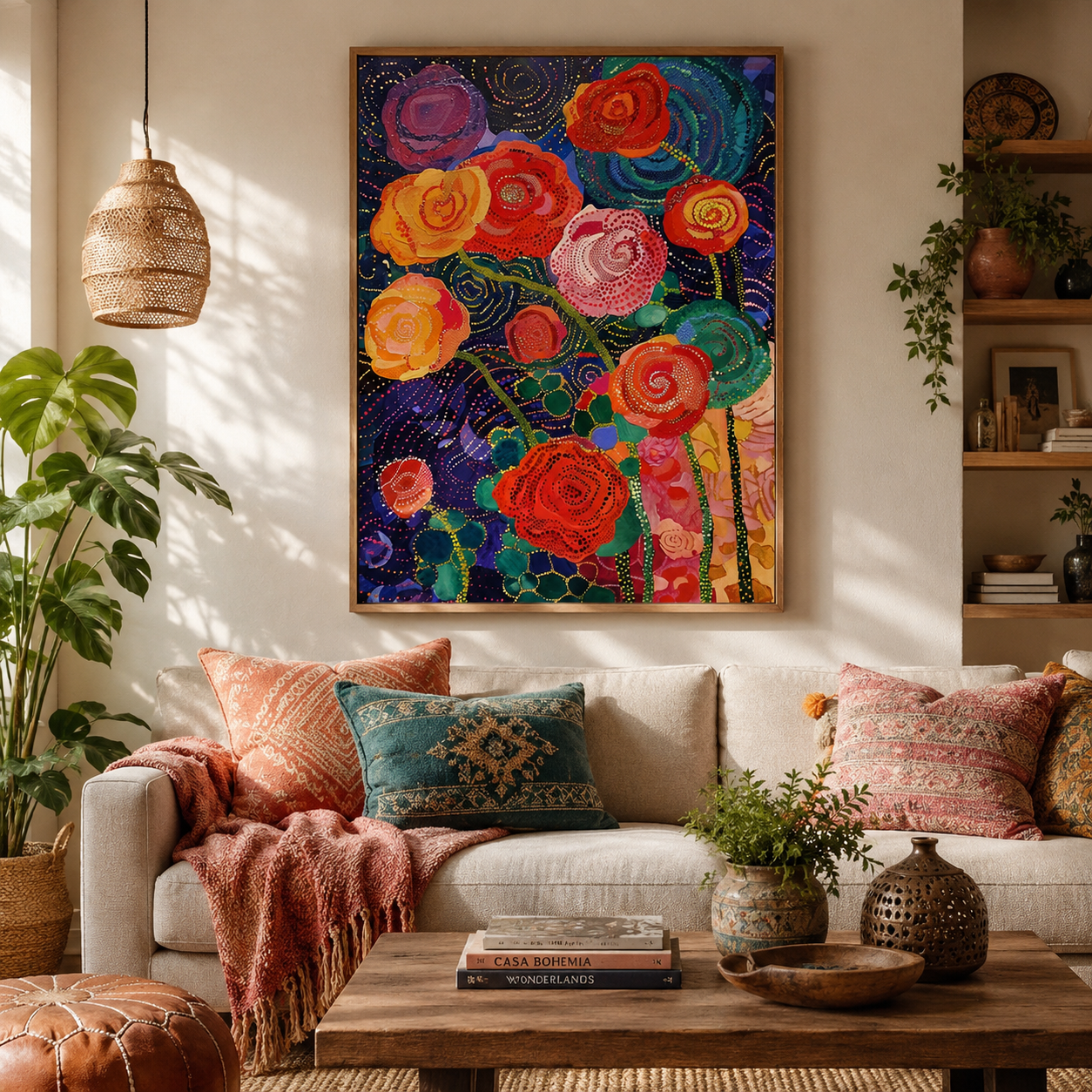 Colorful Abstract Rose Garden Wall Art HH13-11.8"x 15.7&