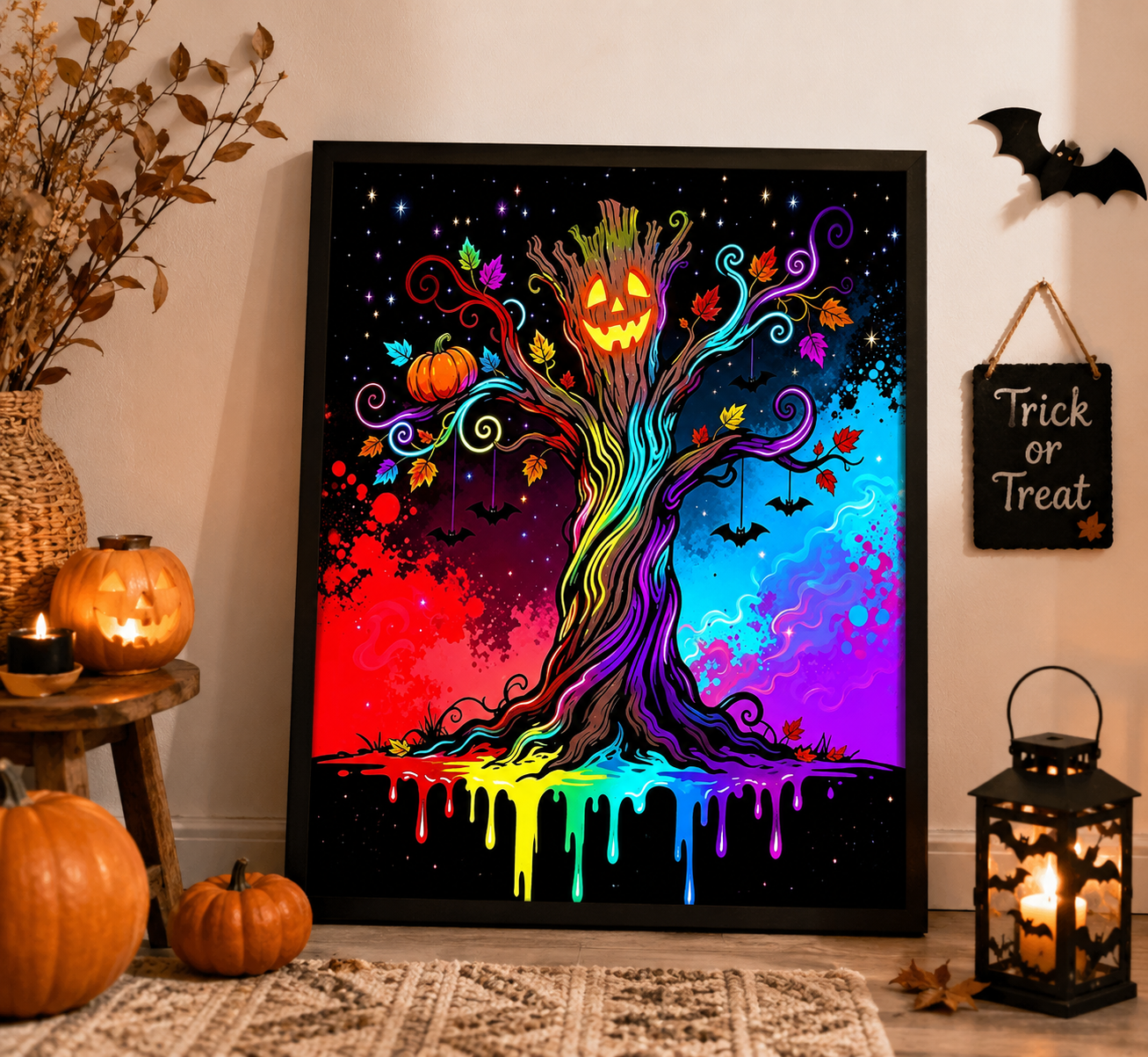 Neon Halloween Tree Diamond Painting Kit 🎃-11.8" x 11.8"