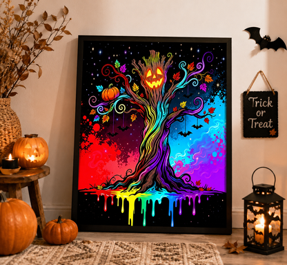 Neon Halloween Tree Diamond Painting Kit 🎃-11.8" x 11.8"