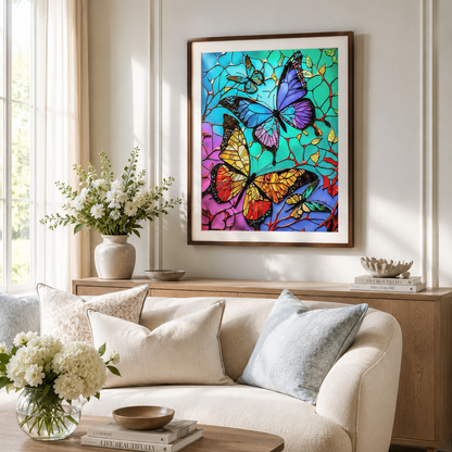 Stained Glass Butterfly Wall Art DW39-11.8"x 15.7&