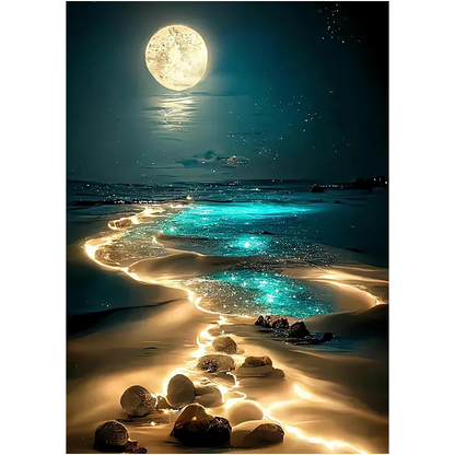 Silver Tide Moonscape – 12.0" x 16.0"