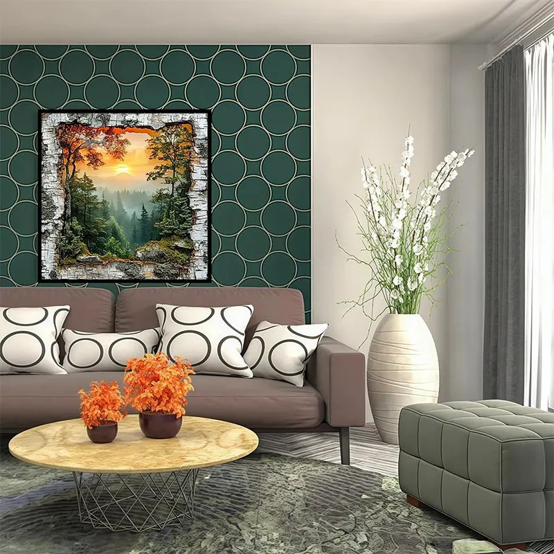 Emerald Woodland Escape – 13.7" x 13.7"