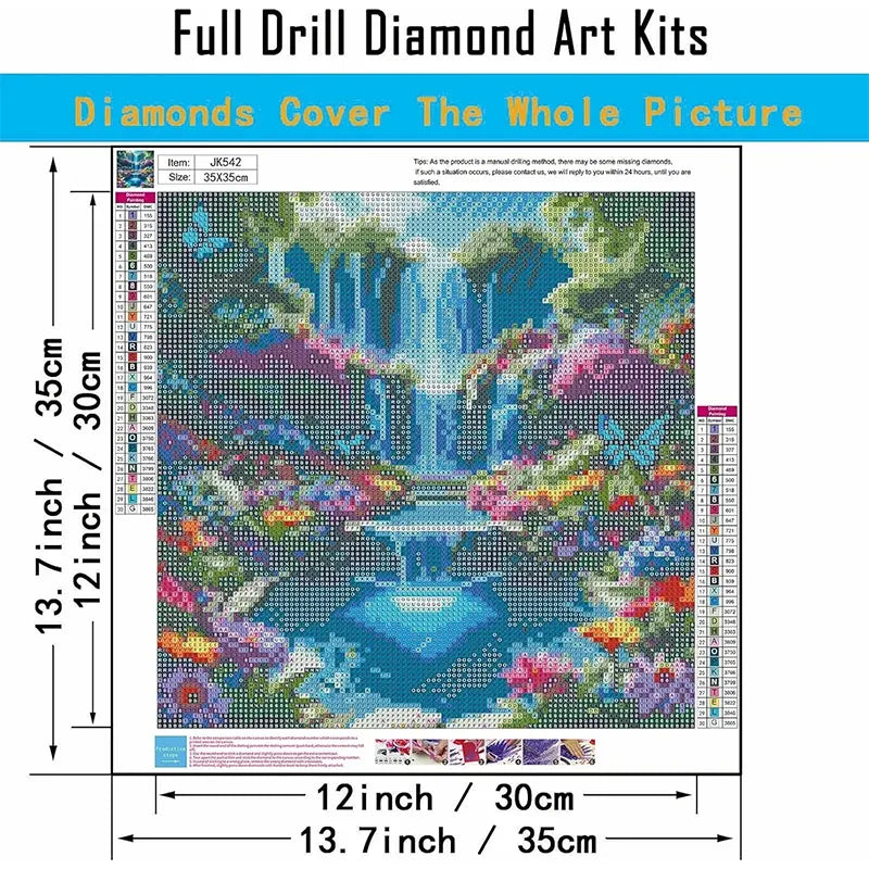 Crystal Falls Retreat – 13.7" x 13.7"