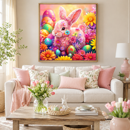 Easter Bunny Floral Wall Art DW31—11.8&