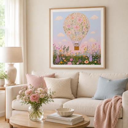 Floral Hot Air Balloon Wall Art 🎈FJ23-11.8"x 15.7&