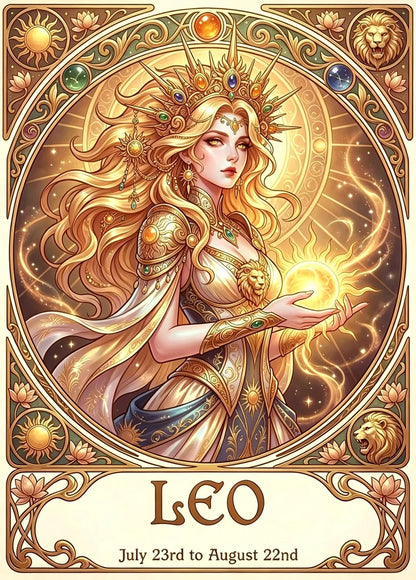 12 Zodiac Art Nouveau Diamond Painting Kits – Vintage Celestial Goddess DIY Wall Art