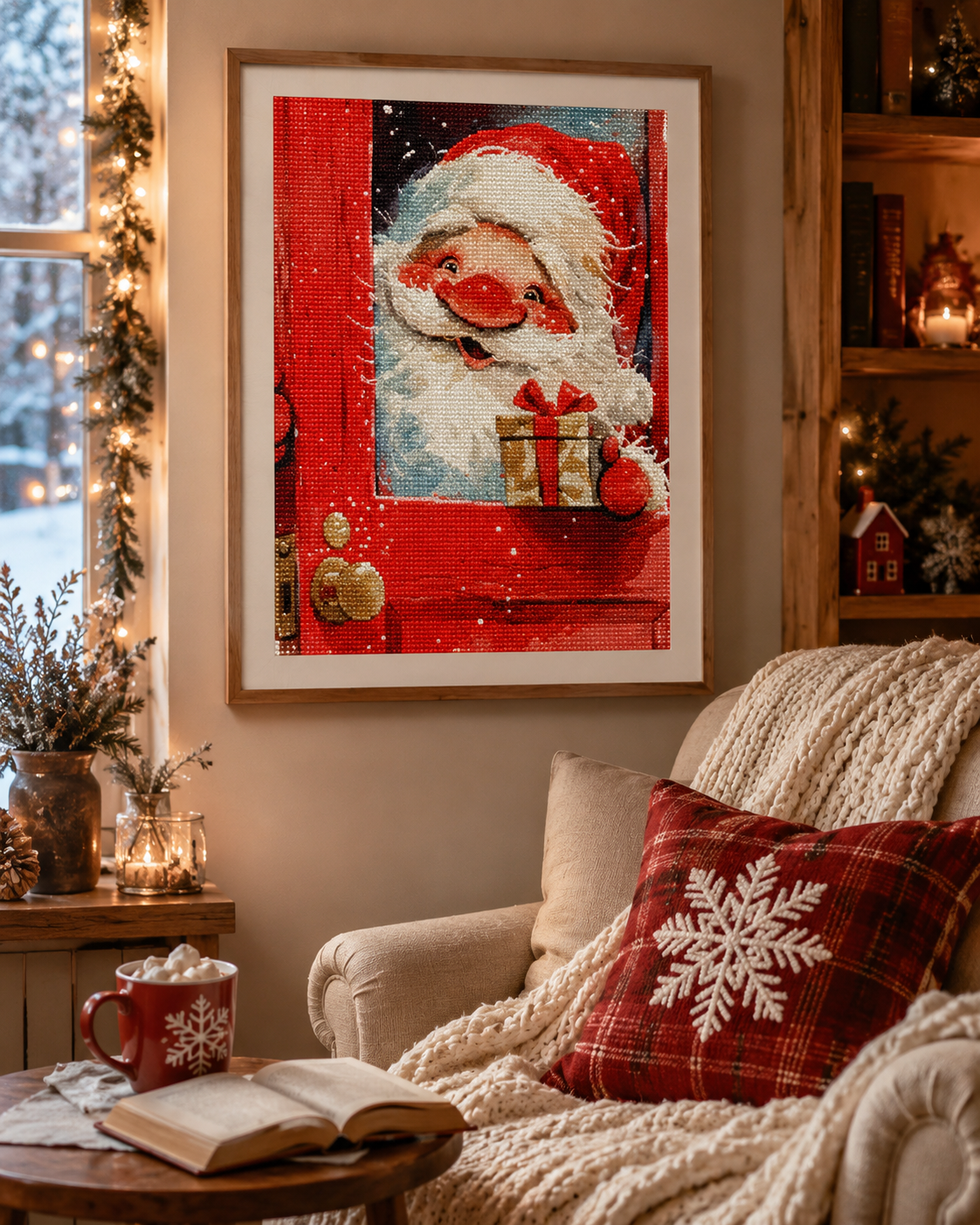 Cute Santa at the Door Diamond Painting Kit-11.8" x 11.8"