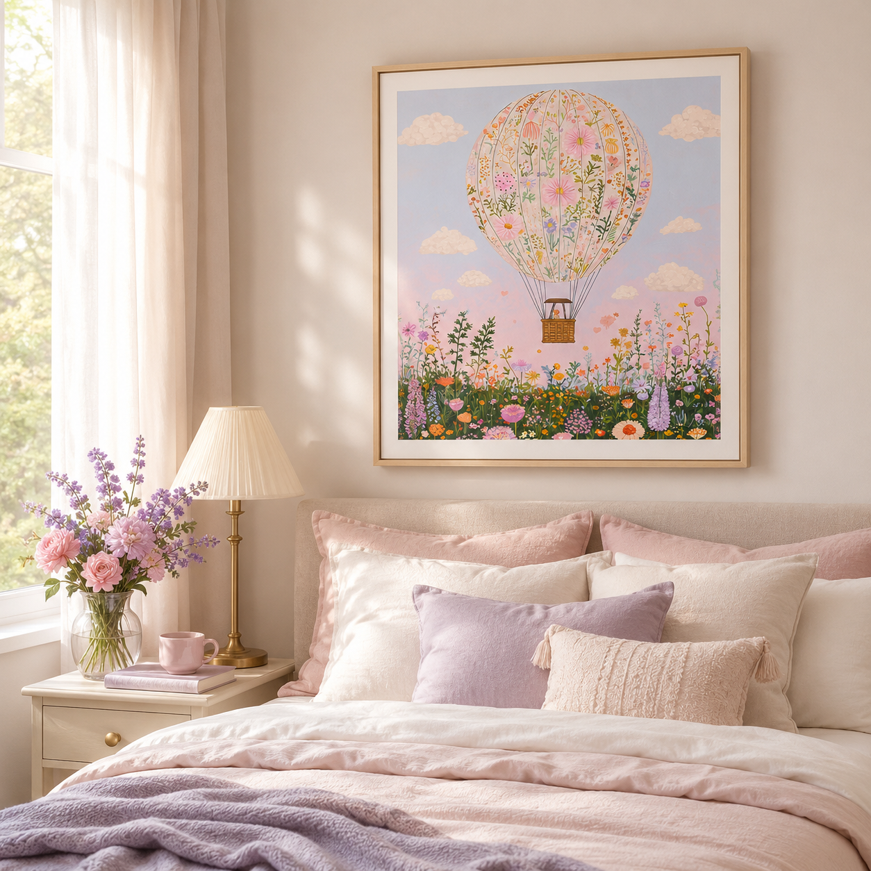 Floral Hot Air Balloon Wall Art 🎈FJ23-11.8"x 15.7&