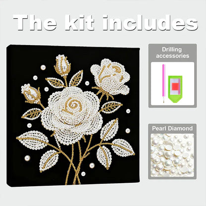Rose Pearl Diamond Art Kit - 9.84" x 9.84"