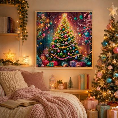 Colorful Christmas Tree Diamond Painting Kit-11.8" x 11.8"
