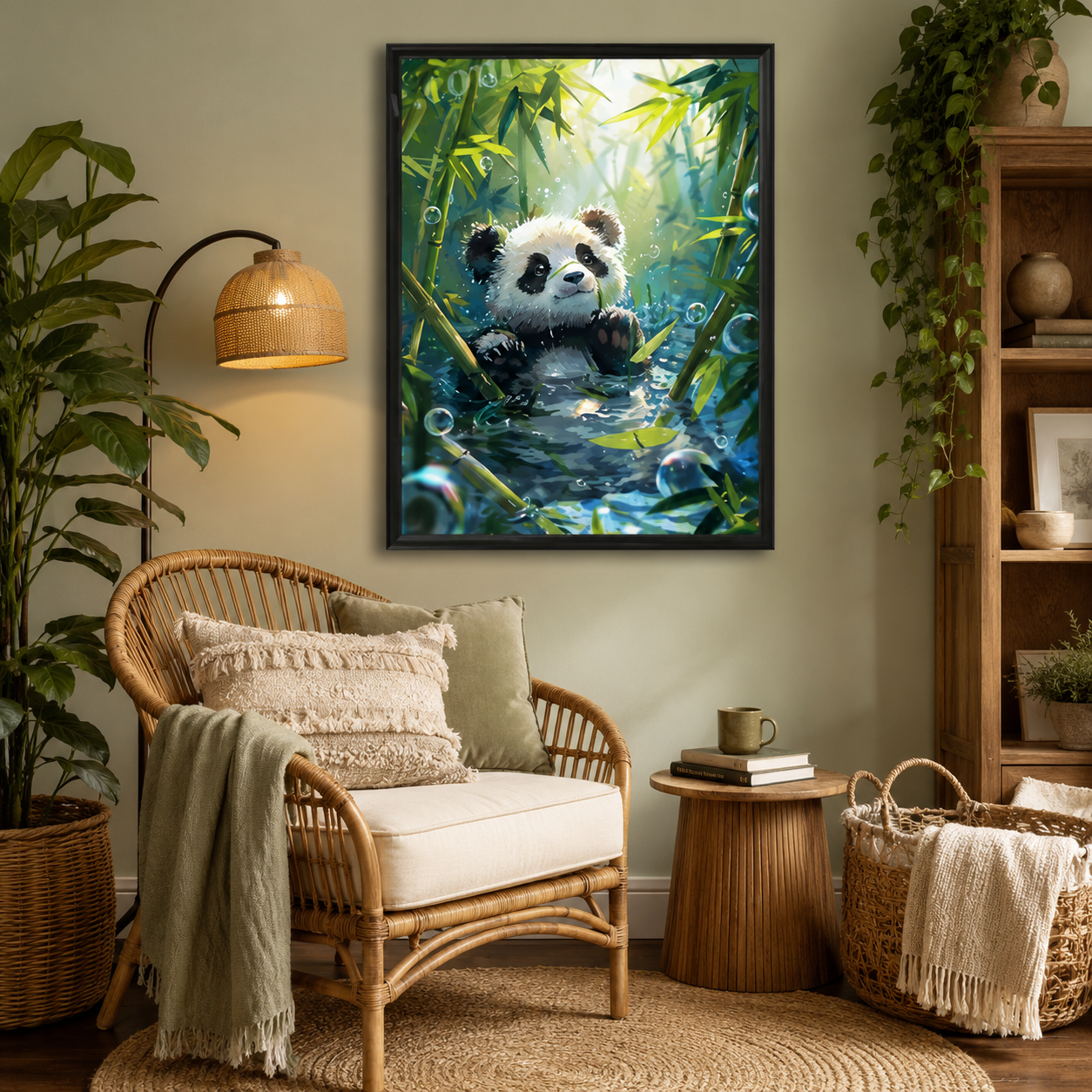 Cute Baby Panda in Bamboo Forest Diamond Painting Kit
