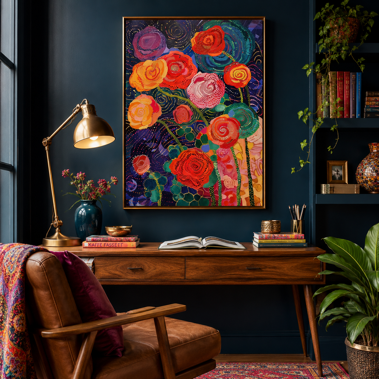 Colorful Abstract Rose Garden Wall Art HH13-11.8"x 15.7&