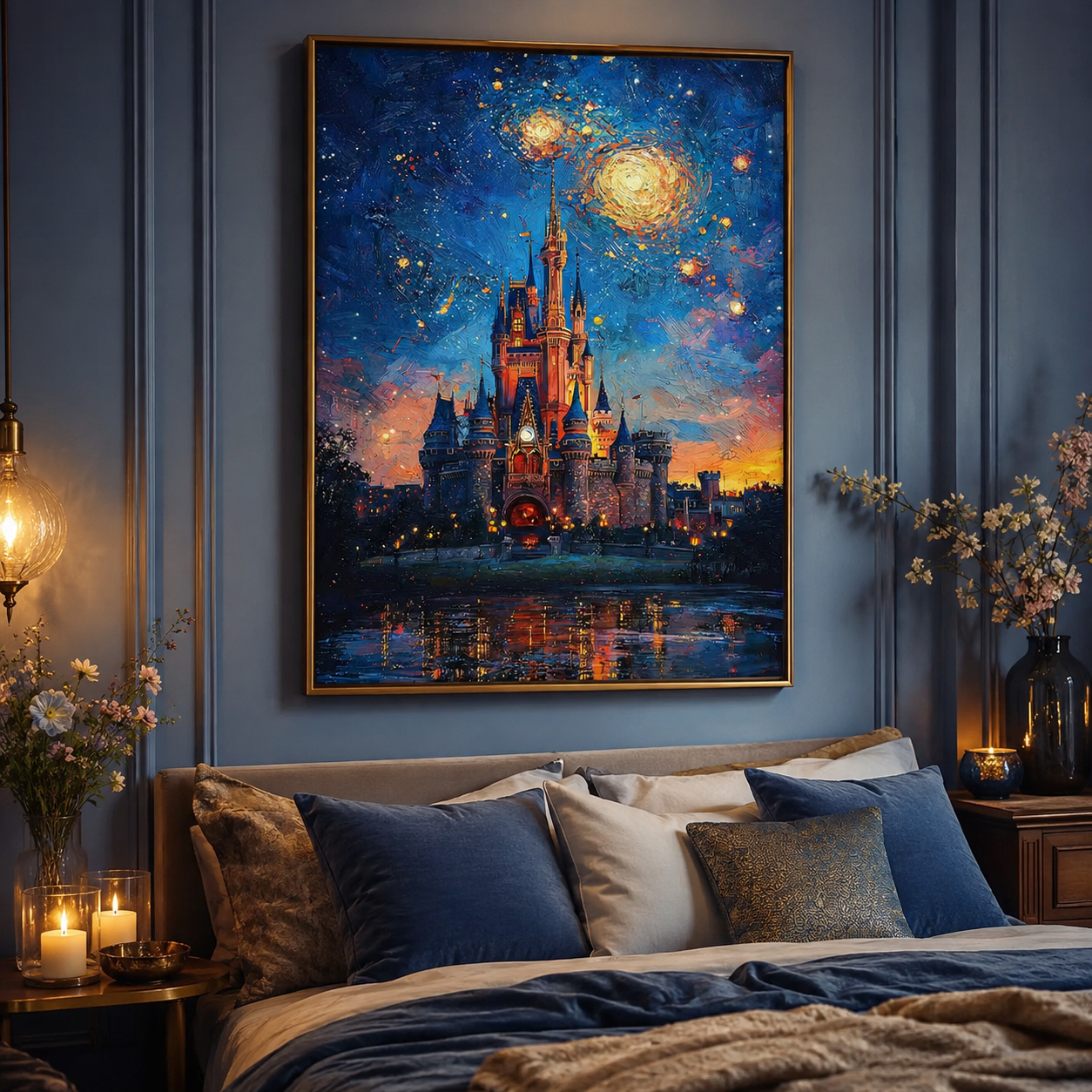 Fairy-Tale Castle Night Wall Art FJ18-11.8"x 15.7&