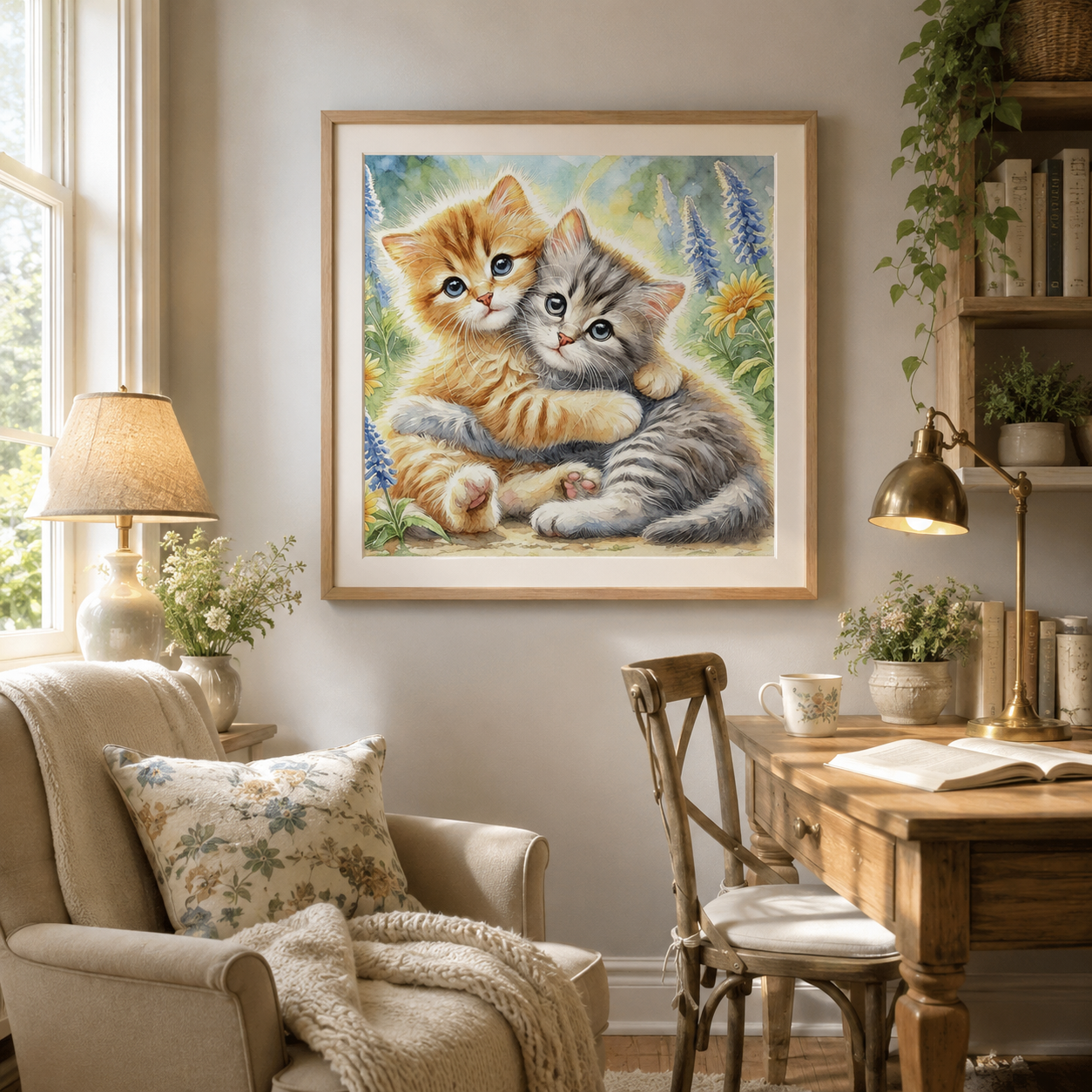 Cute Kitten Hug Wall Art DW24—11.8&