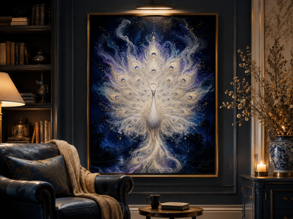 White Peacock Diamond Painting Kit
