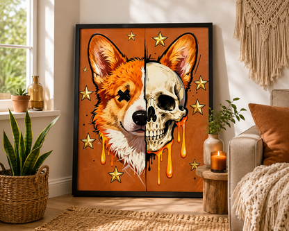 Corgi Skull Fusion Gothic Diamond Painting Kit 🐶-11.8" x 11.8"