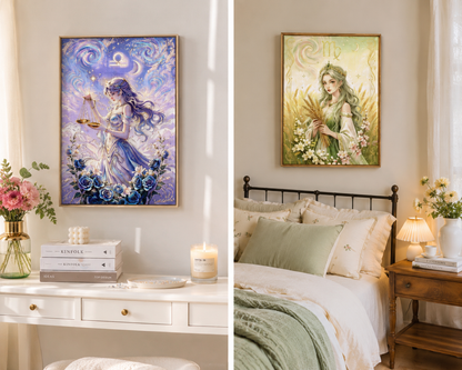 12 Zodiac Goddess Diamond Painting Kits – Fantasy Constellation DIY Crystal Wall Art