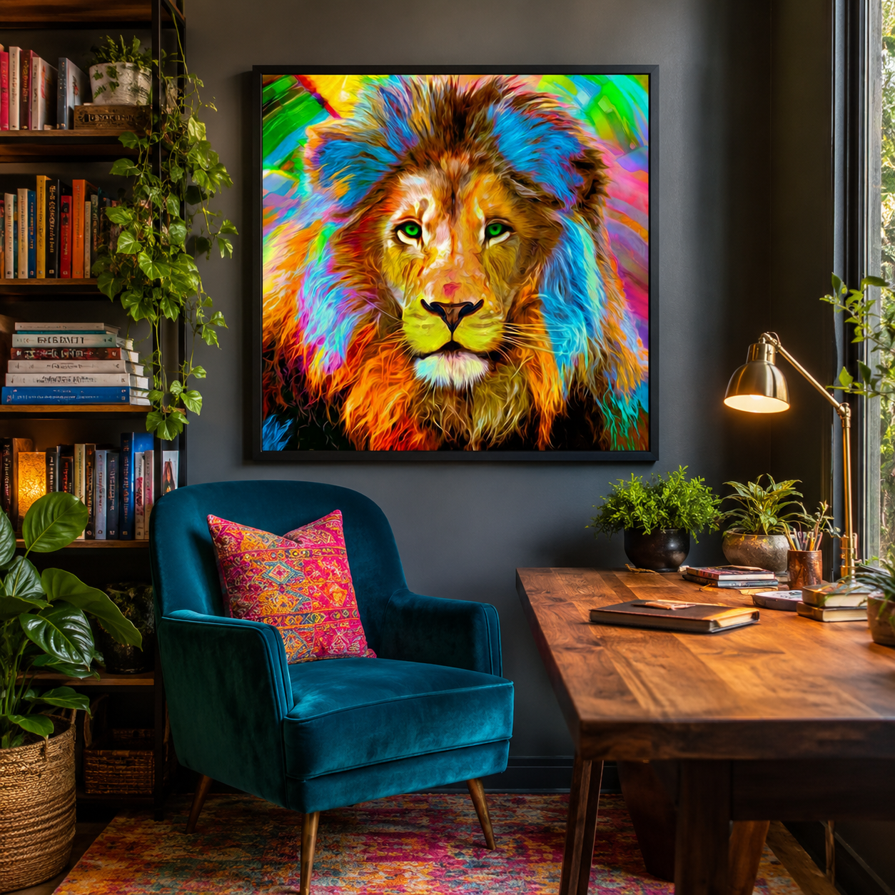 Colorful Lion Portrait Wall Art DW40-11.8&