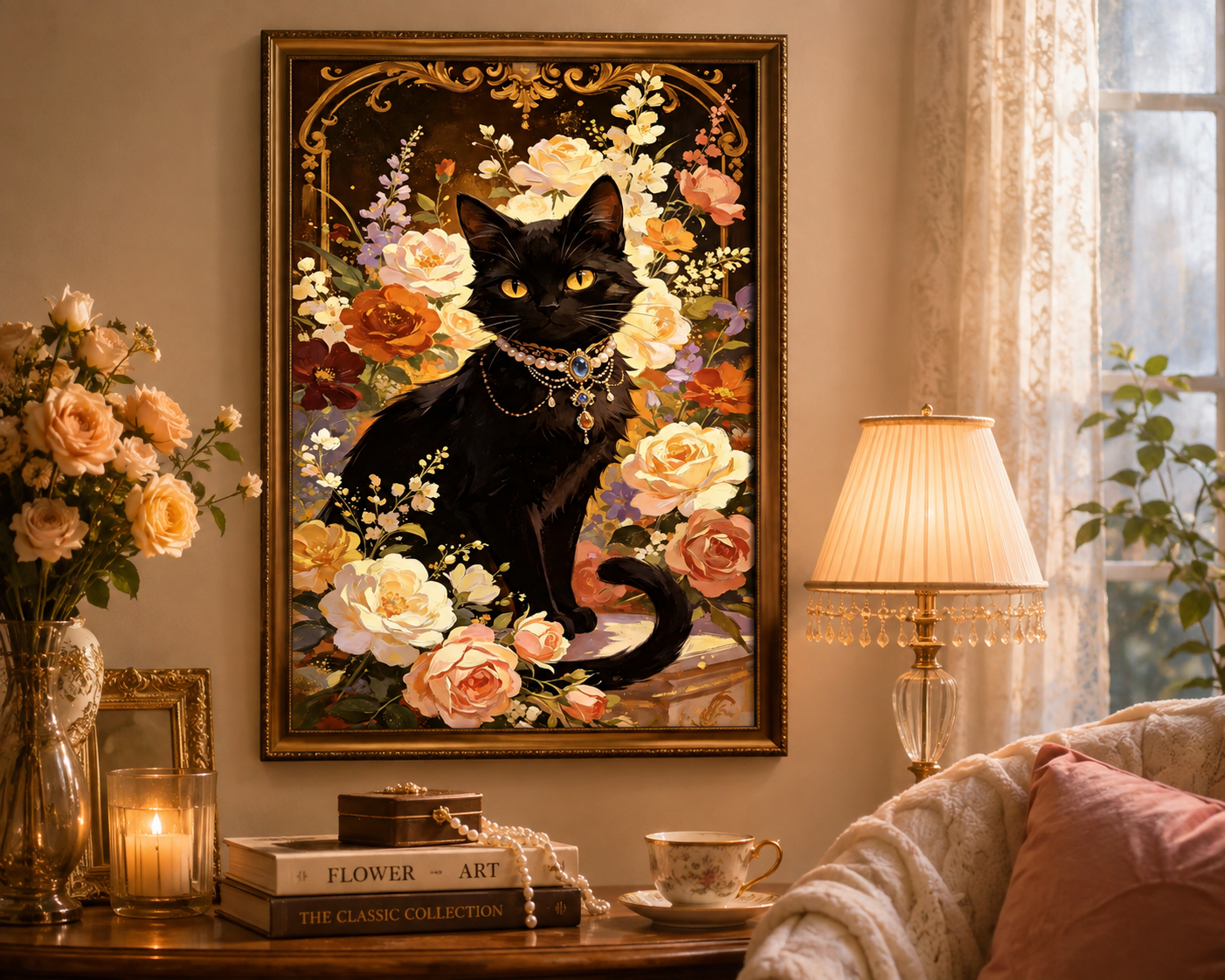 Elegant Black Cat Diamond Painting Kit