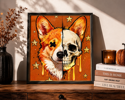 Corgi Skull Fusion Gothic Diamond Painting Kit 🐶-11.8" x 11.8"