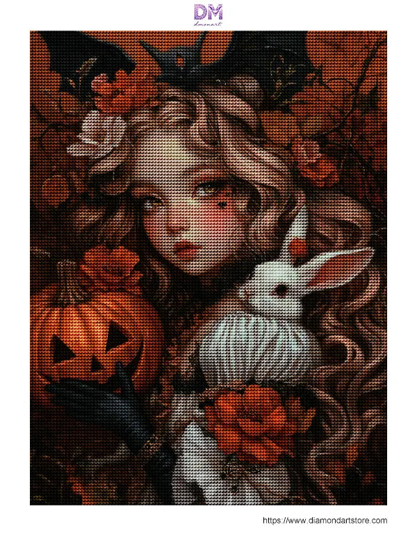 Gothic Pumpkin Bunny Halloween Wall Art 🎃