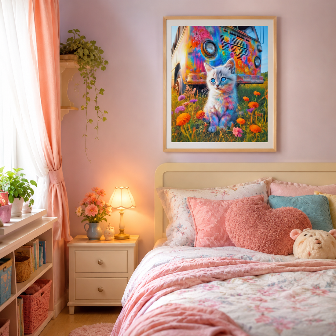 Colorful Kitten Van Wall Art DW35-11.8&