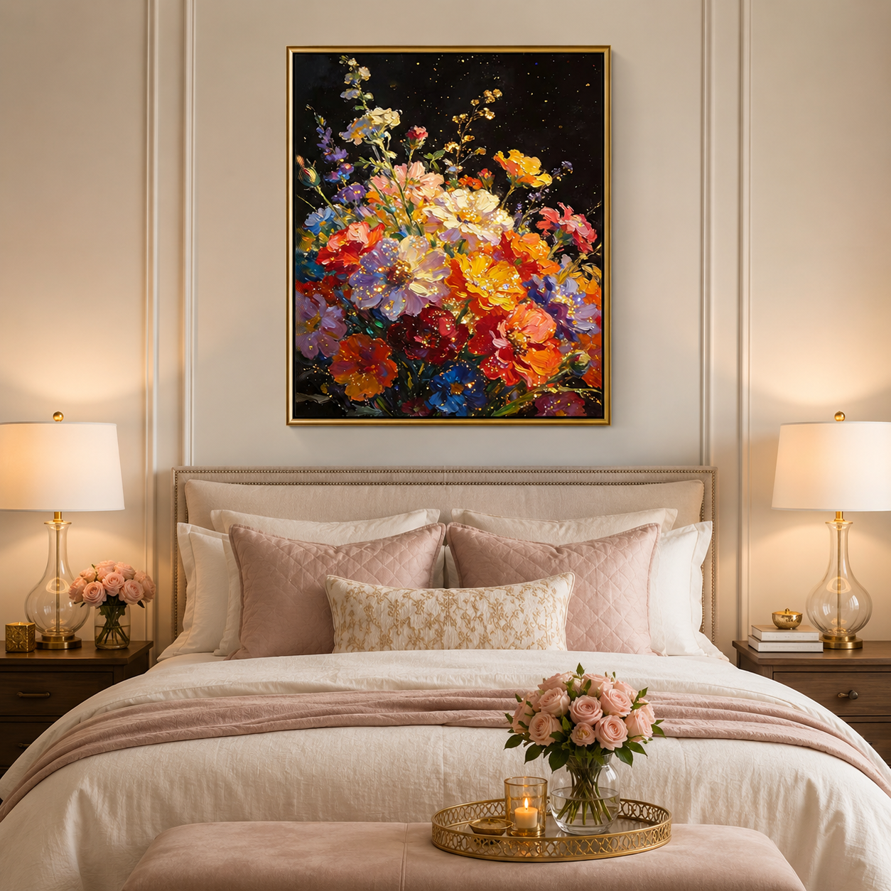 Midnight Floral Glow Wall Art 🌺HH12-11.8"x 15.7&