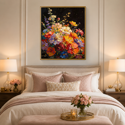 Midnight Floral Glow Wall Art 🌺HH12-11.8"x 15.7&