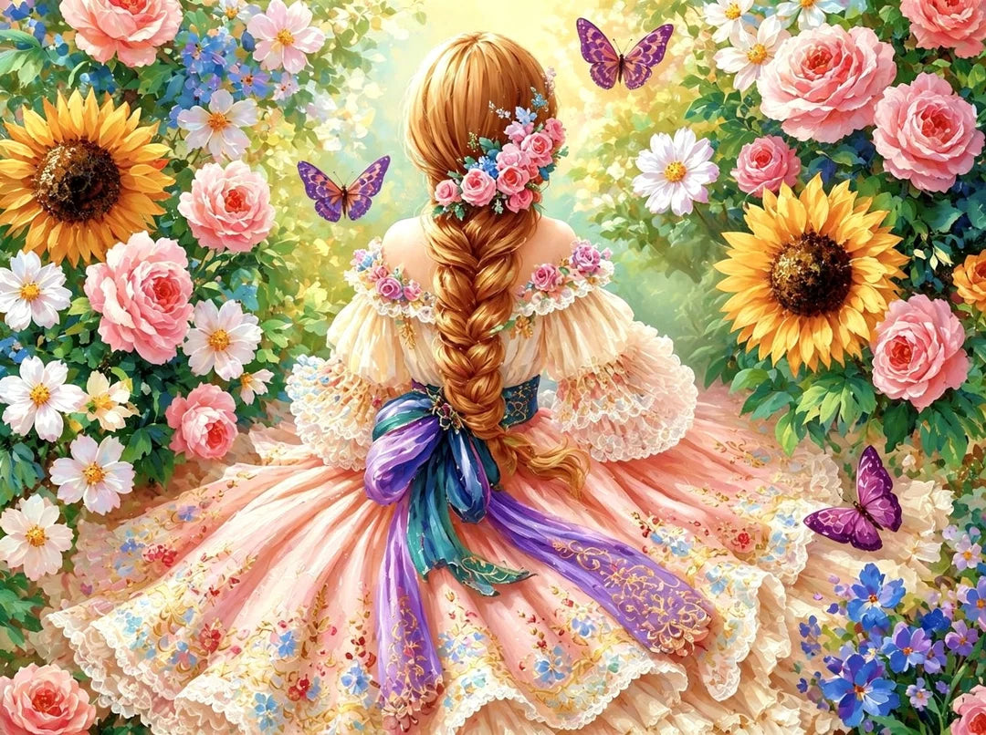 Sunflower Garden Maiden Floral Wall Art 🌻
