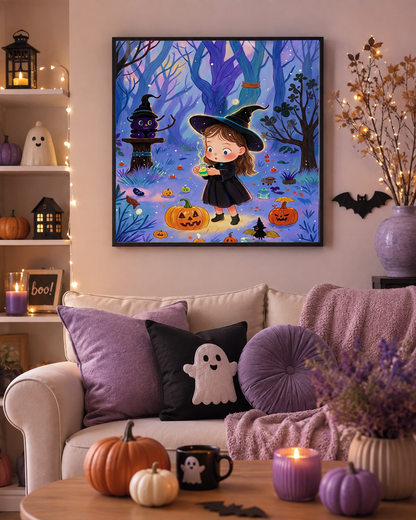 Cute Little Witch Diamond Painting Kit-11.8" x 11.8"
