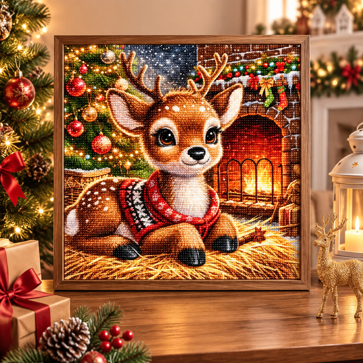 Christmas Deer Diamond Painting Kit-11.8" x 11.8"