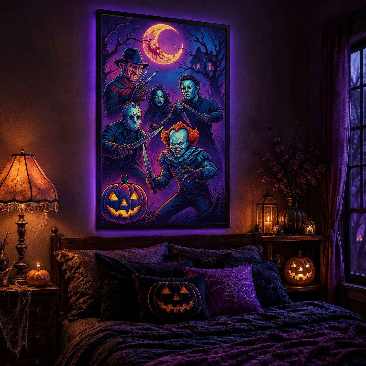 Neon Halloween Horror Diamond Painting Kit-15.7&