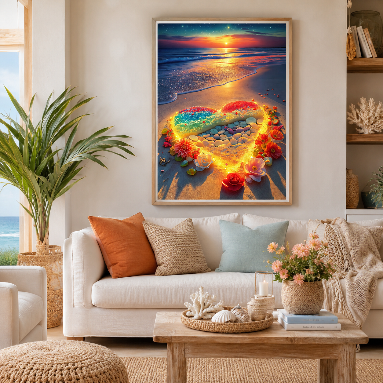 Romantic Beach Heart Wall Art FJ06-11.8"x 15.7&