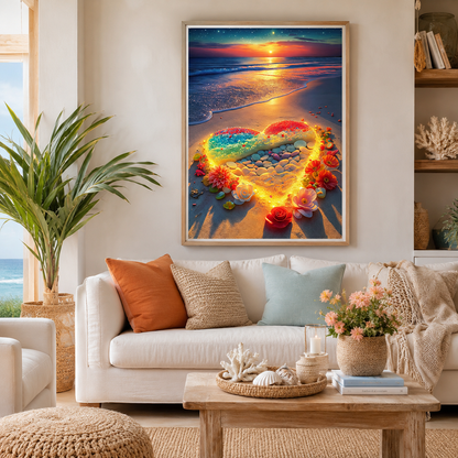 Romantic Beach Heart Wall Art FJ06-11.8"x 15.7&
