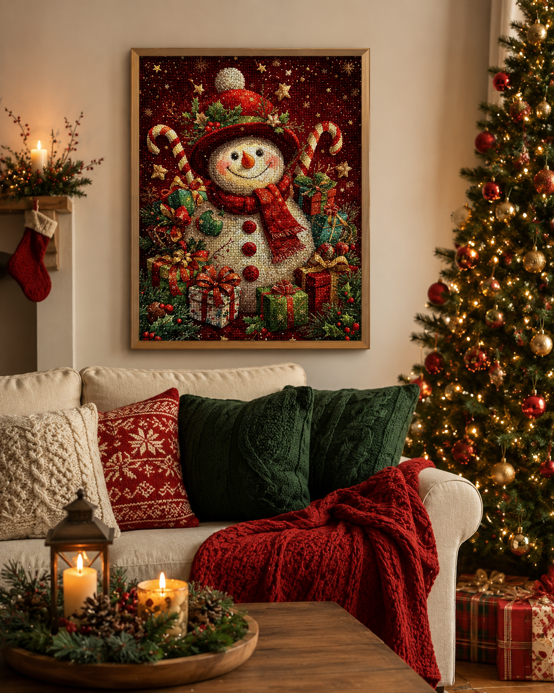 Christmas Snowman Diamond Painting Kit-11.8" x 15.7"