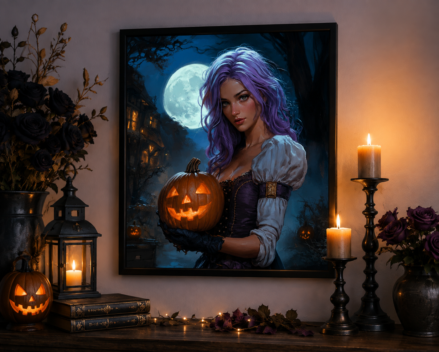Moonlit Halloween Witch Diamond Painting Kit-11.8" x 11.8"