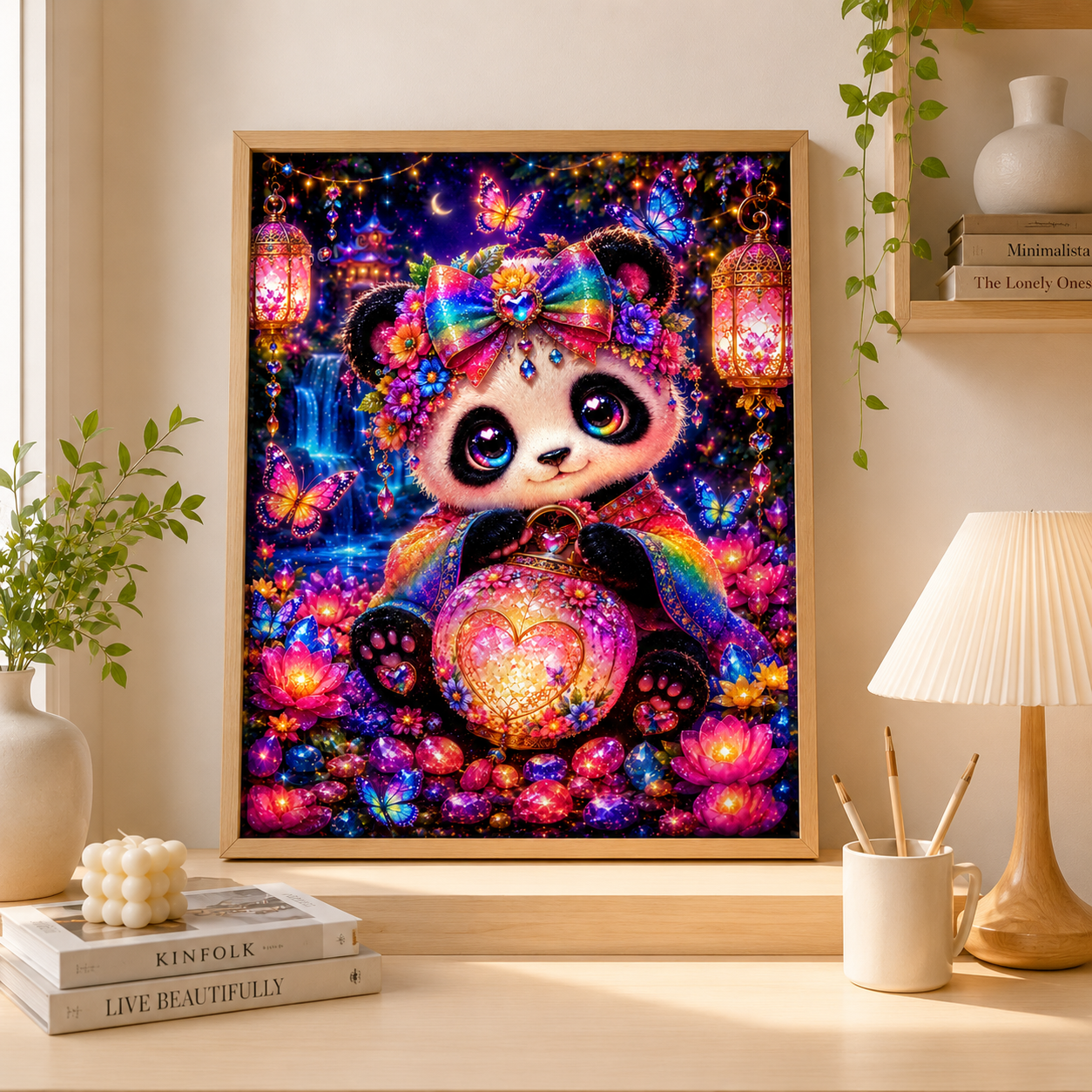 🐼 Magical Rainbow Panda Diamond Painting Kit