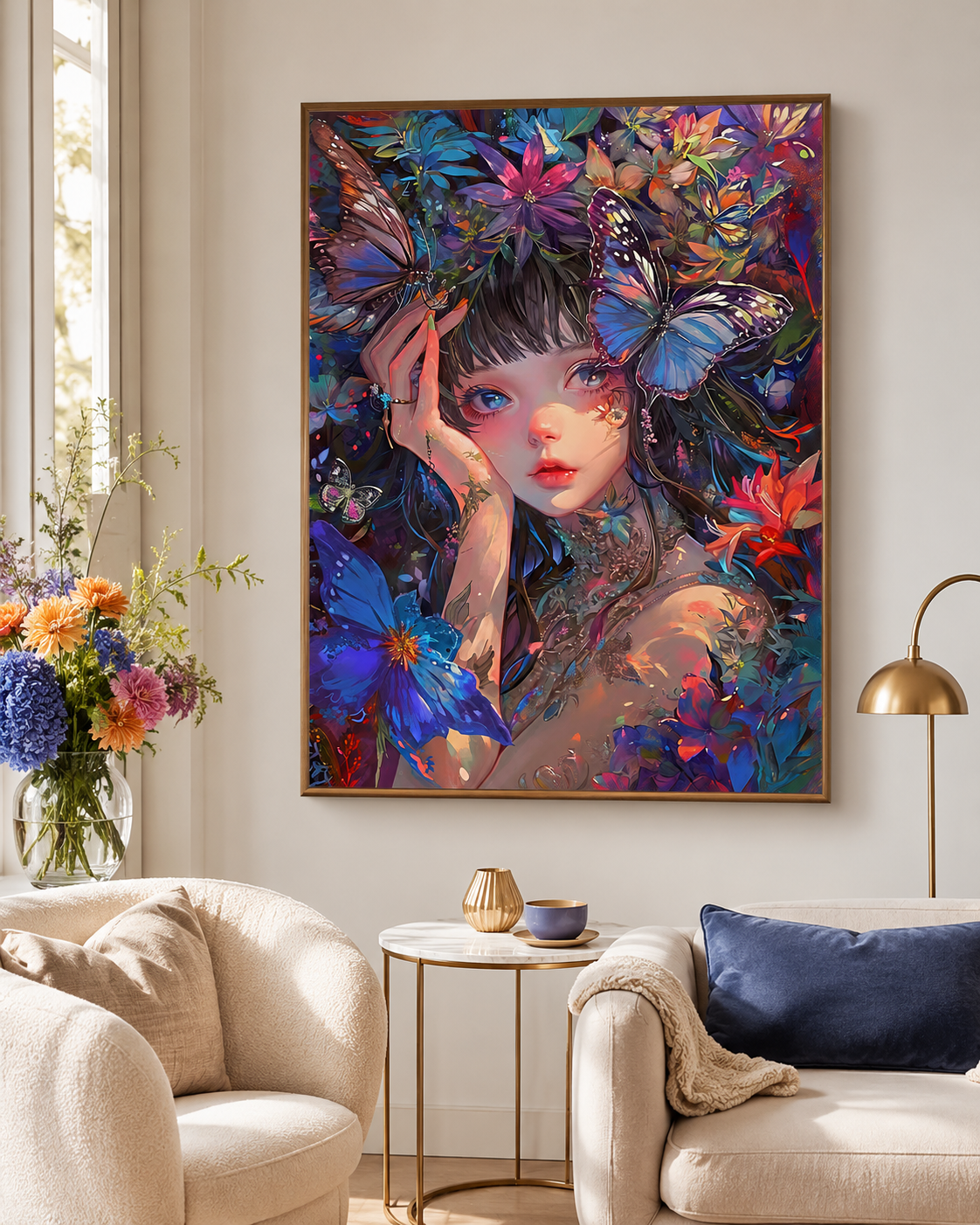 Enchanted Butterfly Garden Girl Wall Art 🦋