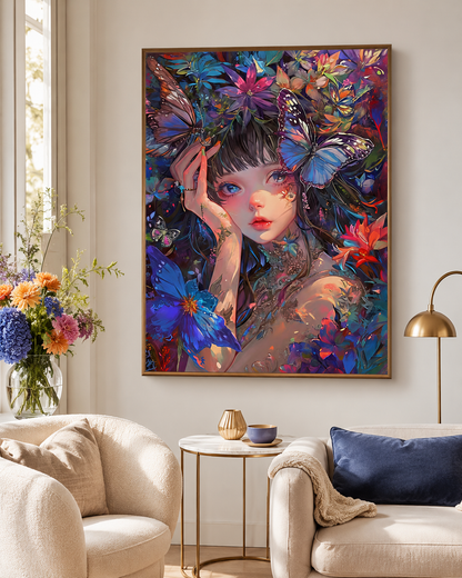 Enchanted Butterfly Garden Girl Wall Art 🦋