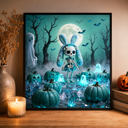 Cute Bunny Skeleton Halloween Diamond Painting Kit 🐰-11.8" x 11.8"